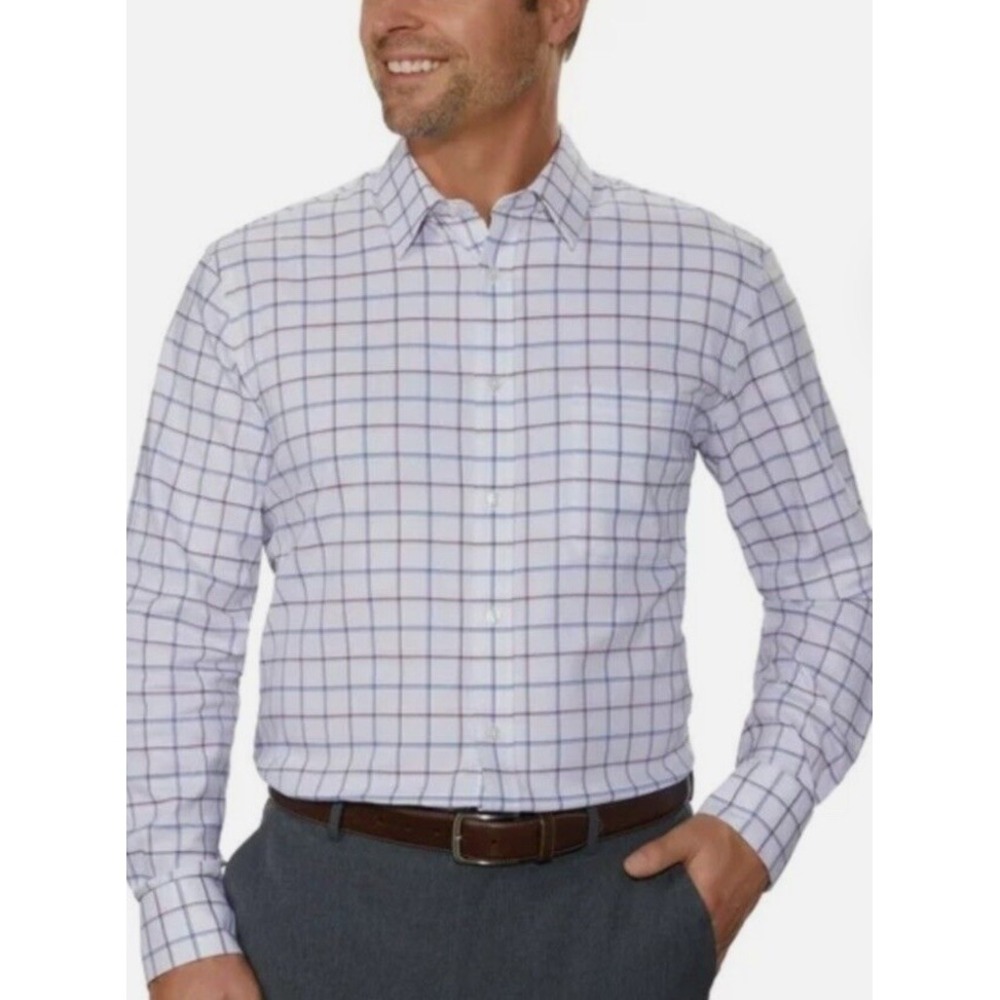 Tommy Hilfiger Dress Shirt Men's  Th Flex Slim Fit Wrinkle Resist 15.5 34/35 Med